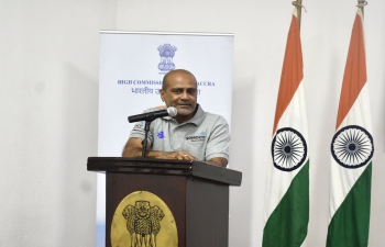 As part of Amrit Mahotsav celebrations High Commission of India organised community interaction with Deepak Kamath, veteran Indian motorcyclist currently on expedition of Africa’s Western coast.